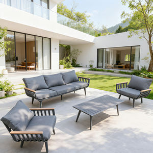 ألومنيوم حديث مع مساند خشبية بمقعد فردي مزدوج وثلاثي للمنتزهات - Product Image 1