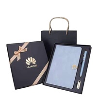 Ensembles personnalisés de cadeaux d'affaires pour conférences et expositions Bloc-notes en cuir Ensembles de cahiers à disque en U avec logo