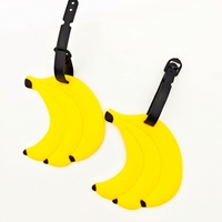 Étiquette de bagage en PVC souple motif banane pour voyages d'affaires, bagages d'avion, pendentif couple, à suspendre, Nouvel An, Fête des Mères