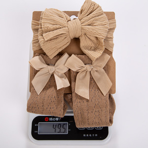 Ensemble chaussettes et bandeau nouveau-né <span class=keywords><strong>pour</strong></span> filles, cadeau de pleine lune, idéal printemps-automne - Product Image 4