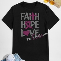 Faith Hope love Impression T-shirt Design Strass Filles Voyage Fer sur Transfert Motif