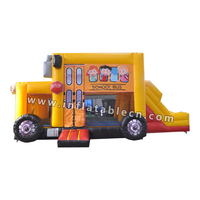0,55mm PVC aufblasbare Schulbus Bounce Combo für Kinder Party verleih