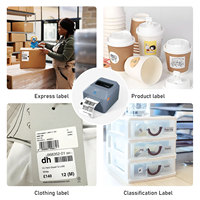 Imprimante d'étiquettes autocollantes Imprimante de codes à barres thermique 4x6 203DPI 110mm Machine d'étiquettes thermiques adhésives pour les entreprises commerciales