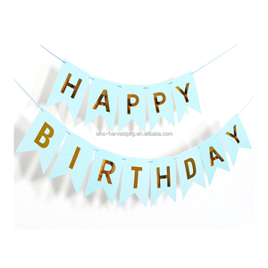 Customizable Logo Birthday Multi-Color Hot Stamping Printing 'Happy Birthday' Banner for Party Promotional Party Supplies