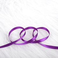 Ruban de satin double face haute ténacité 100% pur, 1 pouce (25 mm), personnalisé, ivoire et violet