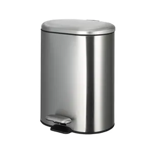 Recyclable Pedal Bin Oval Stainless Steel 6L With Soft Close ANTI-FINGERPRINT Dust bin with Pedal