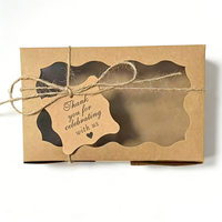 Boîte de dragées de mariage personnalisée Boîte à pignon avec poignée et fenêtre Emballage cadeau à forme mignonne