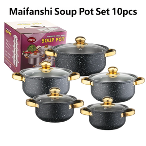 <span class=keywords><strong>Set</strong></span> di <span class=keywords><strong>Pentole</strong></span> Antiaderenti in Acciaio Inox da 10 Pezzi con Coperchio in Vetro e Manico a Tubo, Adatte al Gas, per Cucina Casalinga, Misure 16-24cm - Product Image 6