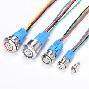 19: زر ضغط معدني مع ضوء LED قفل ذاتي الاسترداد رأس عالي مسطح رأس مقاوم للماء حلقة مفتاح طاقة قياسي - Product Image 5