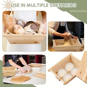 Boîte à pâte à <span class=keywords><strong>pizza</strong></span> en bois naturel, 1 ensemble avec couvercle et poignée - Product Image 5