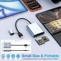 Lecteur de carte CFexpress Type-A + SD3.0 pour appareil photo reflex numérique, interface externe Type-C3.1, alliage d'aluminium, 10 Gbit/s
