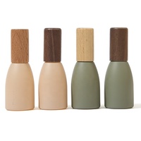 Flacon roll-on en verre coloré de 10 ml pour cosmétiques, huiles essentielles et crème pour les yeux, avec bille en acier et capuchon en bambou