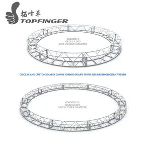 Topfinger Round Light Tower Ground Support Cheap Dj Aluminum Circular Semi Circle Roof Concert Stage Truss