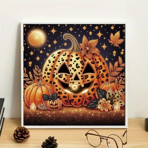 Vente en gros de kits de mosaïque de diamants 5D <span class=keywords><strong>à</strong></span> faire soi-même, imprimés de dessins animés, <span class=keywords><strong>citrouille</strong></span> d'Halloween, lumière en résine, papier <span class=keywords><strong>à</strong></span> <span class=keywords><strong>dessin</strong></span> en diamant, arbre pour la maison - Product Image 2