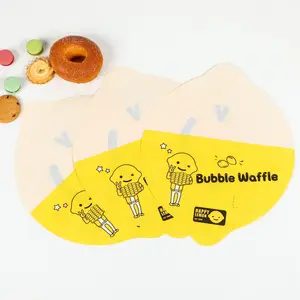 Disposable Egg waffle packaging bag oil proof bubble waffle packing paper bag