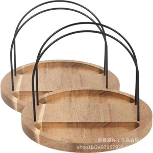 Wooden <b>Rotating</b> <b>Spice</b> <b>Rack</b> With Handle Kitchen Storage Organizer For <b>Spices</b> And Condiments Natural Wood Color 8-11.9in Depth - Product Image 2