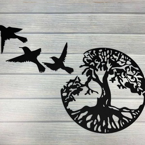 <span class=keywords><strong>Arbre</strong></span> <span class=keywords><strong>de</strong></span> <span class=keywords><strong>vie</strong></span> et 3 oiseaux métal mur Art suspendu maison salle à manger décor salon chambre signes mur décorations personnalisées - Product Image 6
