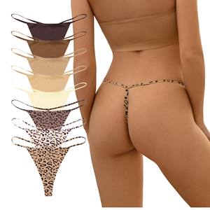 Sous-vêtements Tanga de haute qualité, sexy, en forme de T, imprimé léopard, antibactérien, taille basse, usage quotidien, bretelles fines, séchage rapide, sans couture, ODM - Product Image 2