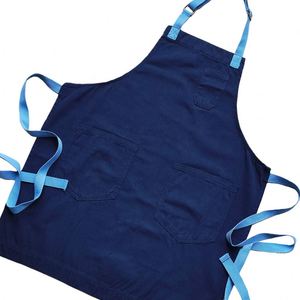 Delantal de Lona de Algodón Personalizado, Delantal de Alta Resistencia con Tirantes Ajustables para Camarero, Panadero, Barman, Chef - Product Image 1