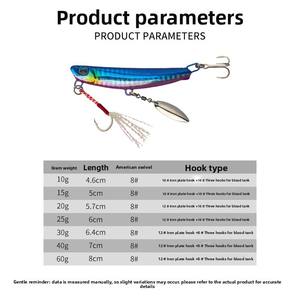Señuelo de <span class=keywords><strong>Pesca</strong></span> Jinqiao, Placa de Hierro, Bloque de Plomo, 10-60g, Lanzamiento a Larga Distancia, Cebo Artificial Brillante, Anzuelos para Agua Dulce y Salada - Product Image 4