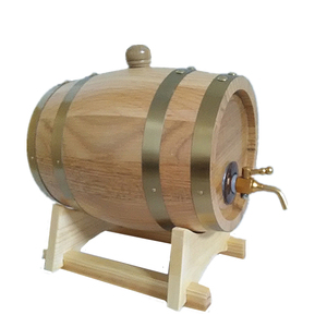 Barile di vino in rovere originale Mini barile di birra 2 litri botte di birra Whisky con rubinetto in metallo Dispenser Base staccabile per la casa - Product Image 1