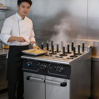 Cuisinière à pâtes professionnelle JUSTA en acier inoxydable avec base de rangement pour restaurant, restauration rapide et cuisine professionnelle