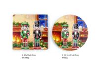 Sous-verres en céramique 3D de Noël de 4 pouces, formes ronde et carrée, écologiques, durables, vente en gros d'usine
