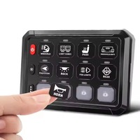 Panneau de commande tactile multifonction 10 boutons, contrôle par application, barre lumineuse, phare antibrouillard, ventilateur, 12 feux LED auxiliaires, tout-terrain, nouveau, DC 12-24V