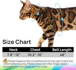 Juego de arnés y correa ajustable para gatos a prueba de Escape, arnés suave y ligero para caminar, arnés para gatitos pequeños, medianos y grandes - Product Image 4