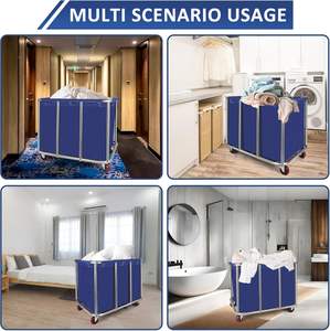 Cadre métallique en aluminium argenté industriel roulant décoratif maille chariot à linge tissu imperméable prix d'usine traitement de soudage - Product Image 2