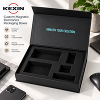 Boîtes en carton rigide magnétiques personnalisées de qualité supérieure pour accessoires de téléphonie mobile, insert en mousse multi-compartiments, boîte cadeau avec logo personnalisé