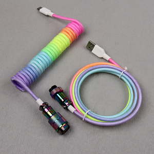 Cavi personalizzati di tipo c cavo a spirale tastiera meccanica usb c arcobaleno cavo tastiera per tastiera meccanica - Product Image 6