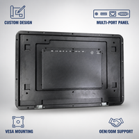 Boîtier de protection industriel noir personnalisé pour moniteur avec découpes pour ports, fixation VESA pour terminal d'affichage tablette OEM