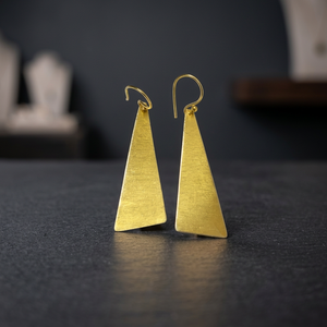 Fashion Women's Wedding Geometric <b>Princess</b> Cut Chandelier Earrings Brass Handmade Gold Plated with Micro Insert - Product Image 1