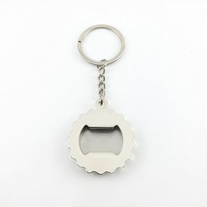 Engraved Logo School <b>Small</b> Gift Metal Beer <b>Bottle</b> Cap Shape Cap Opener Round Rotating Metal Keychain Zinc Alloy Key Chain - Product Image 2