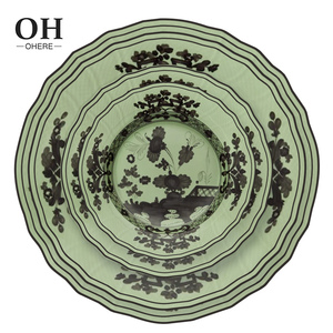 Mới Nhất Hoa Trà Hoa Thiết Kế Gốm Món Ăn Tấm Bộ Mới Trung Quốc Phong Cách Tráng Men Sứ Đồ Ăn Tốt Xương Trung Quốc Bộ Đồ Ăn - Product Image 1