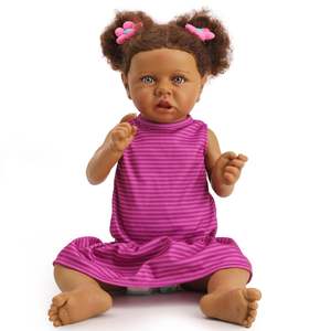 Muñeca <span class=keywords><strong>Reborn</strong></span> Saskia de 22 Pulgadas, Piel Negra, Vinilo Suave, Muñeca Bebé de Emulación, Venta Caliente Transfronteriza, Material Plástico en Existencia - Product Image 5