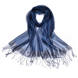 Vente en gros pour femmes européennes américaines Vintage Summer Mulberry Silk Scarf Long Shawl Serviette de plage pour protection solaire pour <span class=keywords><strong>Amazon</strong></span> - Product Image 5