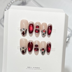 Uñas Postizas de Almendra Hechas a Mano, <span class=keywords><strong>Precio</strong></span> al por Mayor, Alta Calidad, Diseño de Ojo de Gato, Proveedor de Uñas Artificiales - Product Image 2