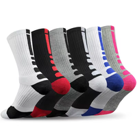 Chaussettes respirantes antidérapantes pour jeunes et adultes, personnalisables avec logo, impression numérique pour le basketball, le football et l'entraînement sportif