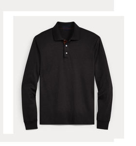 Polo noir à la mode à manches longues orienté vers l'exportation pour hommes séchage rapide 100% coton motif à carreaux taille XL pour le golf Bangladesh - Product Image 6