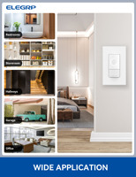 Interrupteur intelligent à capteur de lumière, interrupteur à capteur 3 voies Wi-Fi 2,4 GHz compatible avec Alexa et Google Assistant