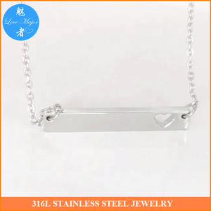 Inspire cuore tagliato fuori dal Design con targa in acciaio inossidabile collana di gioielli gioiello di moda per le donne - Product Image 4