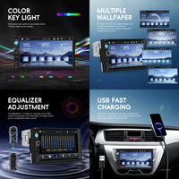 Autoradio Podofo 1Din 7'' avec CarPlay sans fil, Android Auto, BT, FM, EQ, USB, charge rapide, caméra de recul, unité principale, usine ODM/OEM