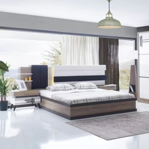 Juego de Dormitorio Moderno de Diseño Nuevo y Más Vendido, Cama King <span class=keywords><strong>Size</strong></span> de Lujo, Muebles de Dormitorio de Madera con Almacenamiento - Product Image 1