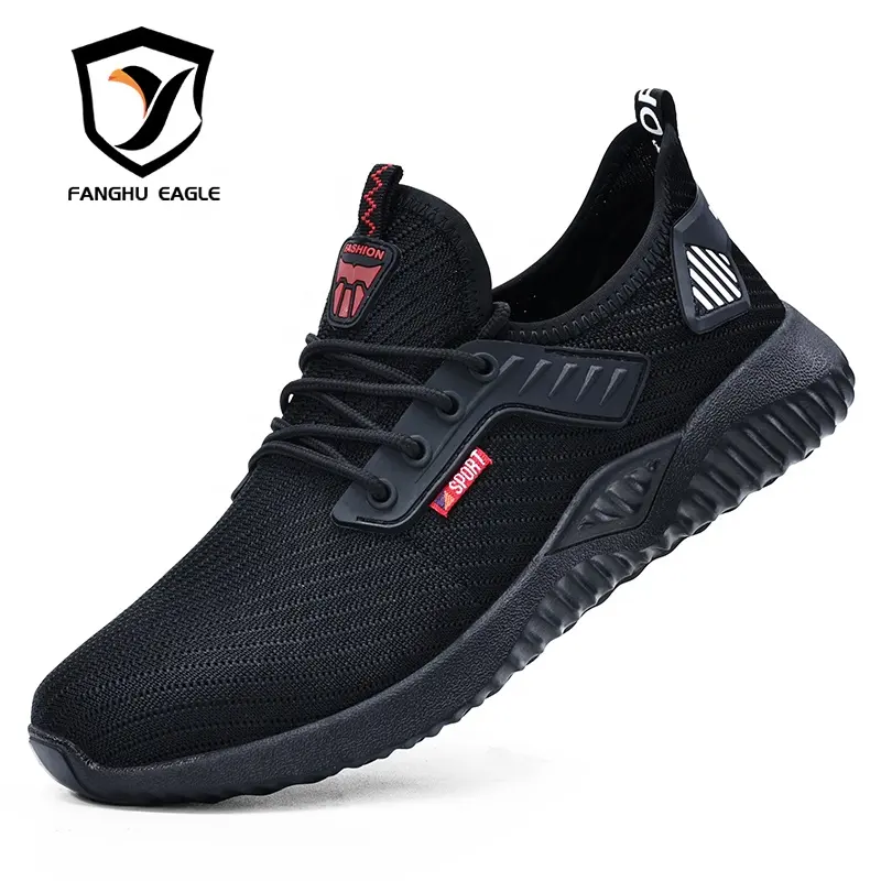 Breathable comfortable casual style safety shoes Rubber outsole safety work shoes