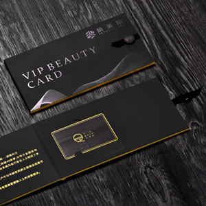 Carte de membre VIP Youngface, carte de salon de beauté haut de gamme, design noir et or, carte en plastique personnalisable - Product Image 3