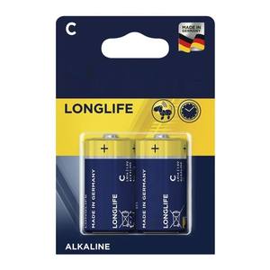 pila alcalina c <b>lr14</b> longlife, 2 unidades, dimensiones 26,2x50mm, ideal para dispositivos electrnicos y juguetes. - Product Image 1