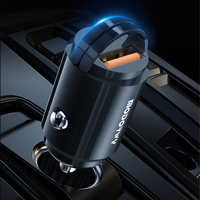 Chargeur de voiture électrique Modorwy 30W à charge rapide QC3.0 PD 3.0, double ports Type-C, câble rétractable, alliage d'aluminium pour ordinateur portable et mobile