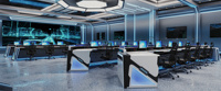 Escritorio de Oficina Comercial Moderno y Duradero JCCX-3, Altura Ajustable, Marco de Acero, Consola Ergonómica para Centro de Comando